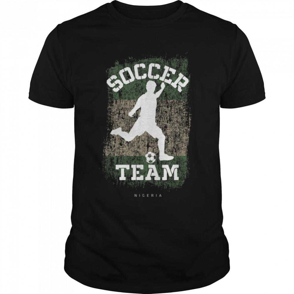 Soccer Nigeria Flag Football Team Soccer Player T- B09JPF2N9R Classic Men's T-shirt