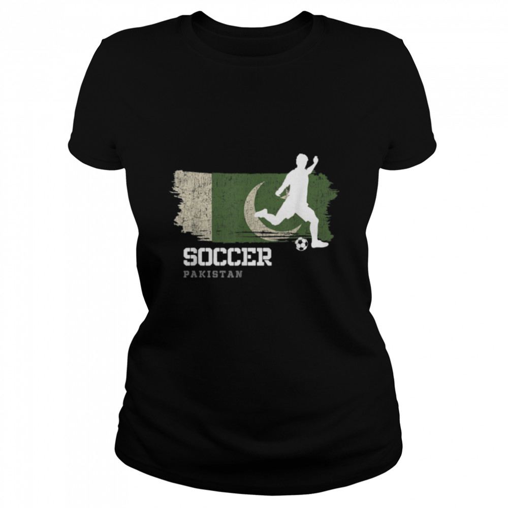 Soccer Pakistan Flag Football Team Soccer Player T- B09JPDSSP2 Classic Women's T-shirt