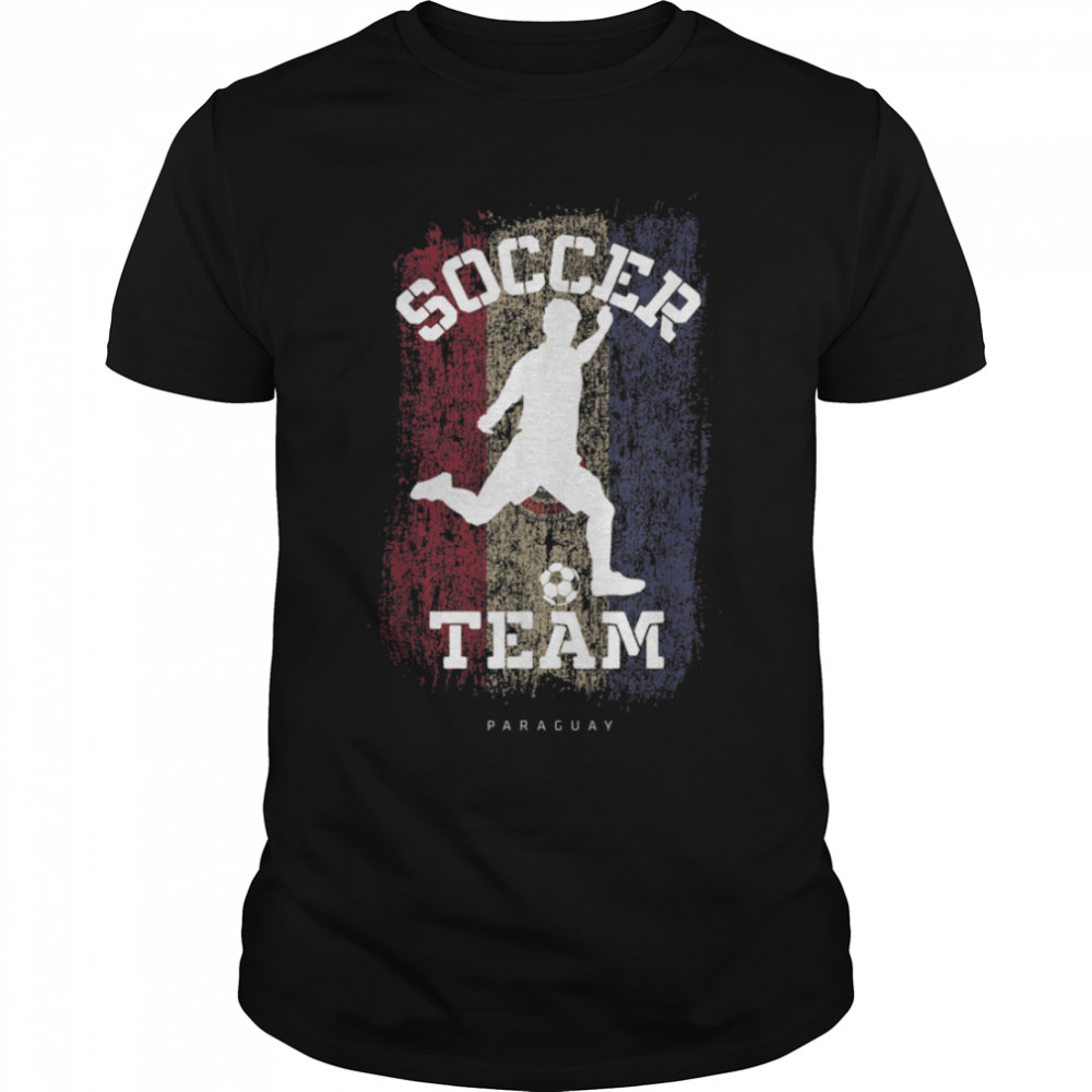 Soccer Paraguay Flag Football Team Soccer Player T- B09JPF8HD4 Classic Men's T-shirt