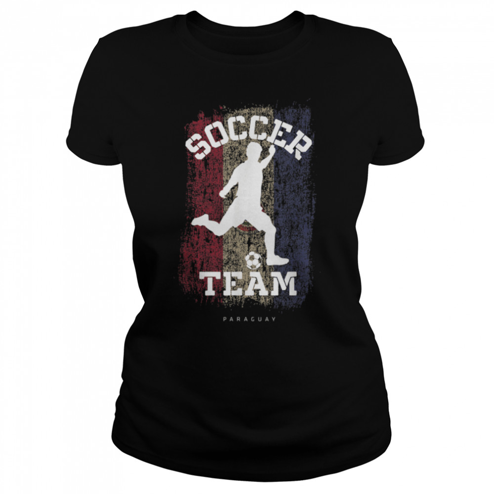 Soccer Paraguay Flag Football Team Soccer Player T- B09JPF8HD4 Classic Women's T-shirt