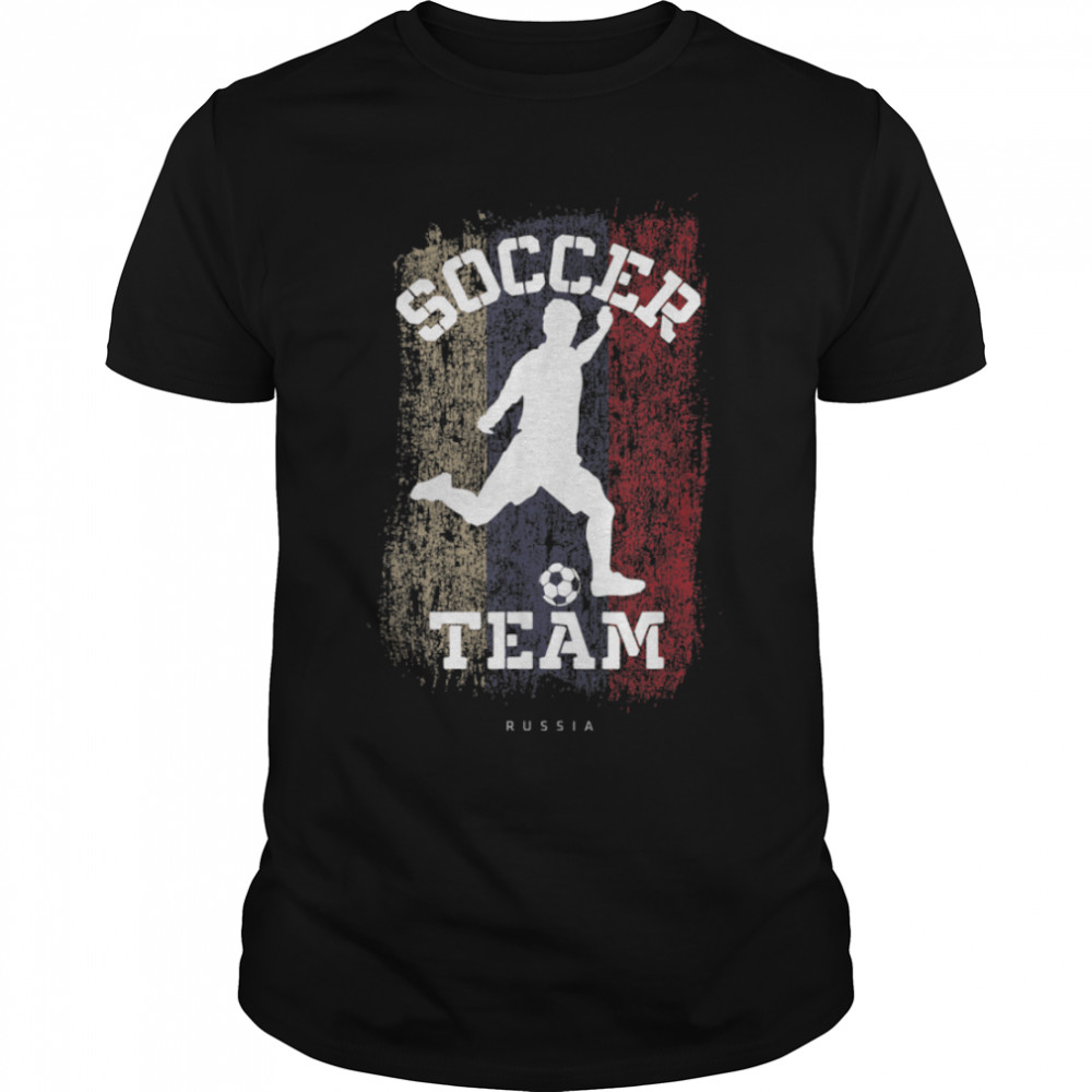 Soccer Russia Flag Football Team Soccer Player T- B09JPF48CK Classic Men's T-shirt