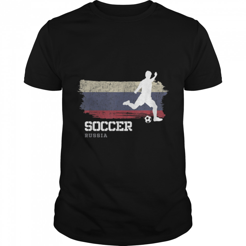 Soccer Russia Flag Football Team Soccer Player T- B09K1RK3ST Classic Men's T-shirt