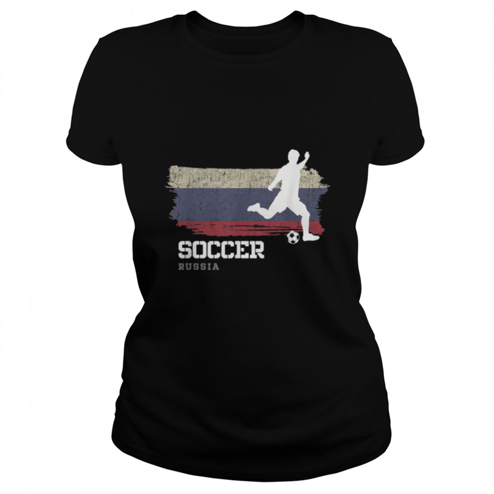 Soccer Russia Flag Football Team Soccer Player T- B09K1RK3ST Classic Women's T-shirt