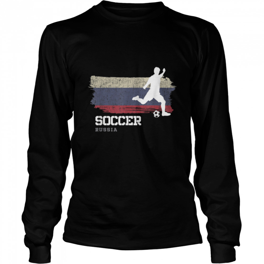 Soccer Russia Flag Football Team Soccer Player T- B09K1RK3ST Long Sleeved T-shirt