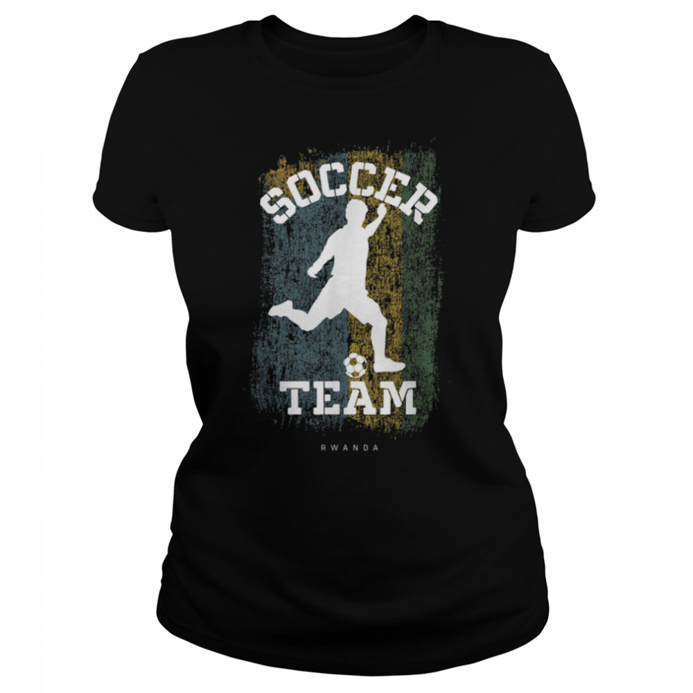 Soccer Rwanda Flag Football Team Soccer Player T- B09JPCZ64V Classic Women's T-shirt