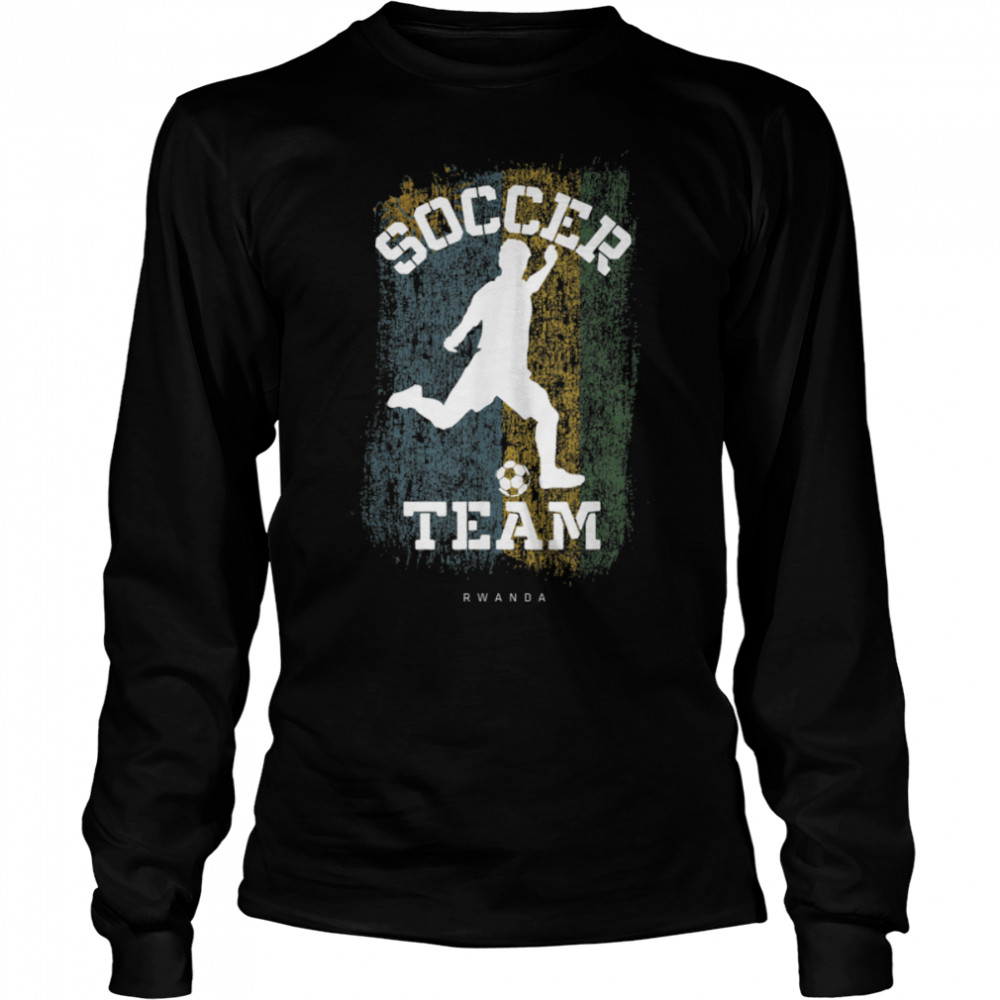 Soccer Rwanda Flag Football Team Soccer Player T- B09JPCZ64V Long Sleeved T-shirt