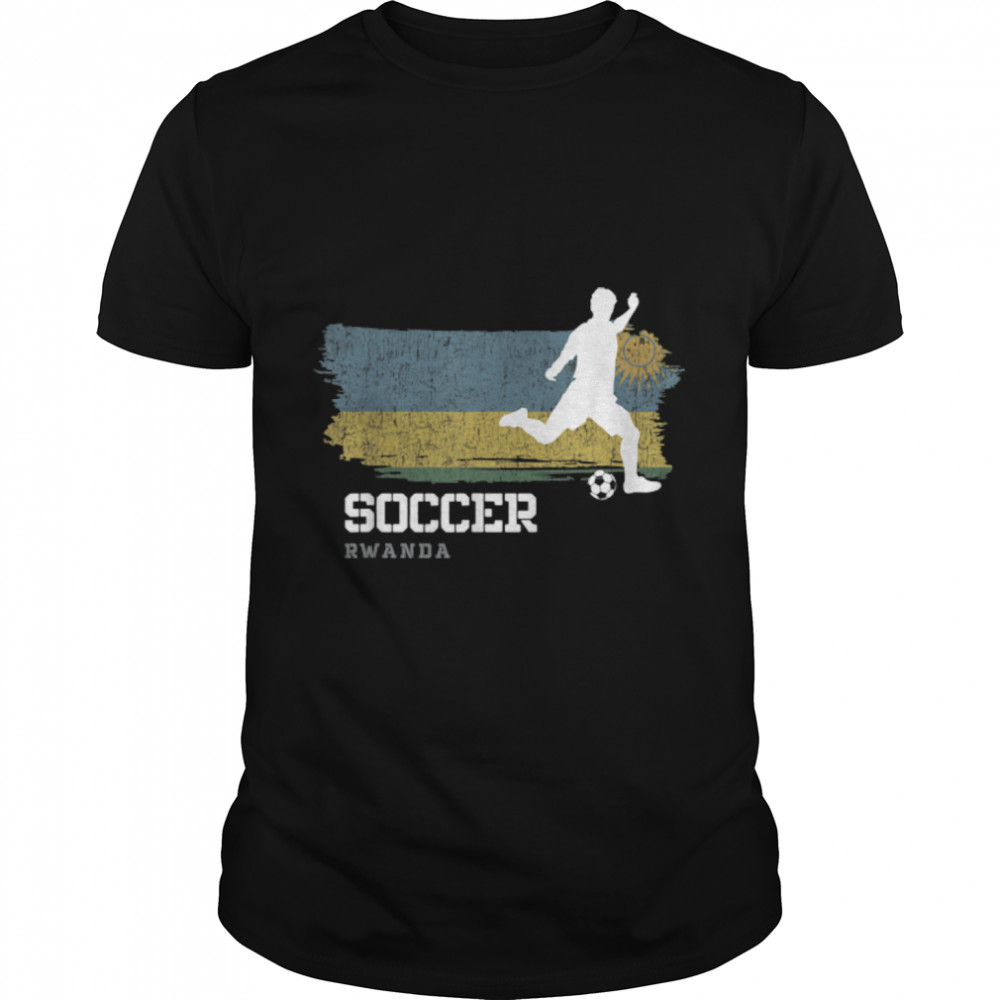 Soccer Rwanda Flag Football Team Soccer Player T- B09K11PGCV Classic Men's T-shirt