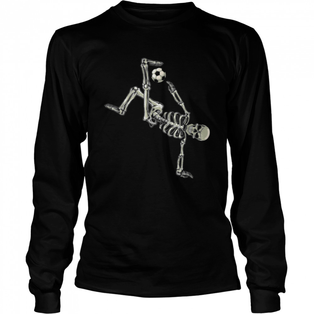 Soccer Skeleton Halloween Men Boys Soccer Player Halloween T- B09JNYSCS8 Long Sleeved T-shirt