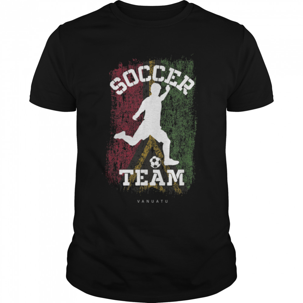 Soccer Vanuatu Flag Football Team Soccer Player T- B09JPDTW42 Classic Men's T-shirt