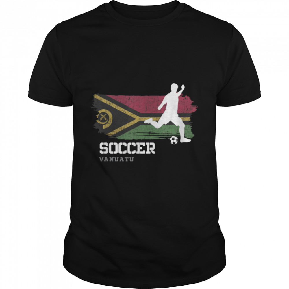 Soccer Vanuatu Flag Football Team Soccer Player T- B09K1TJW2G Classic Men's T-shirt