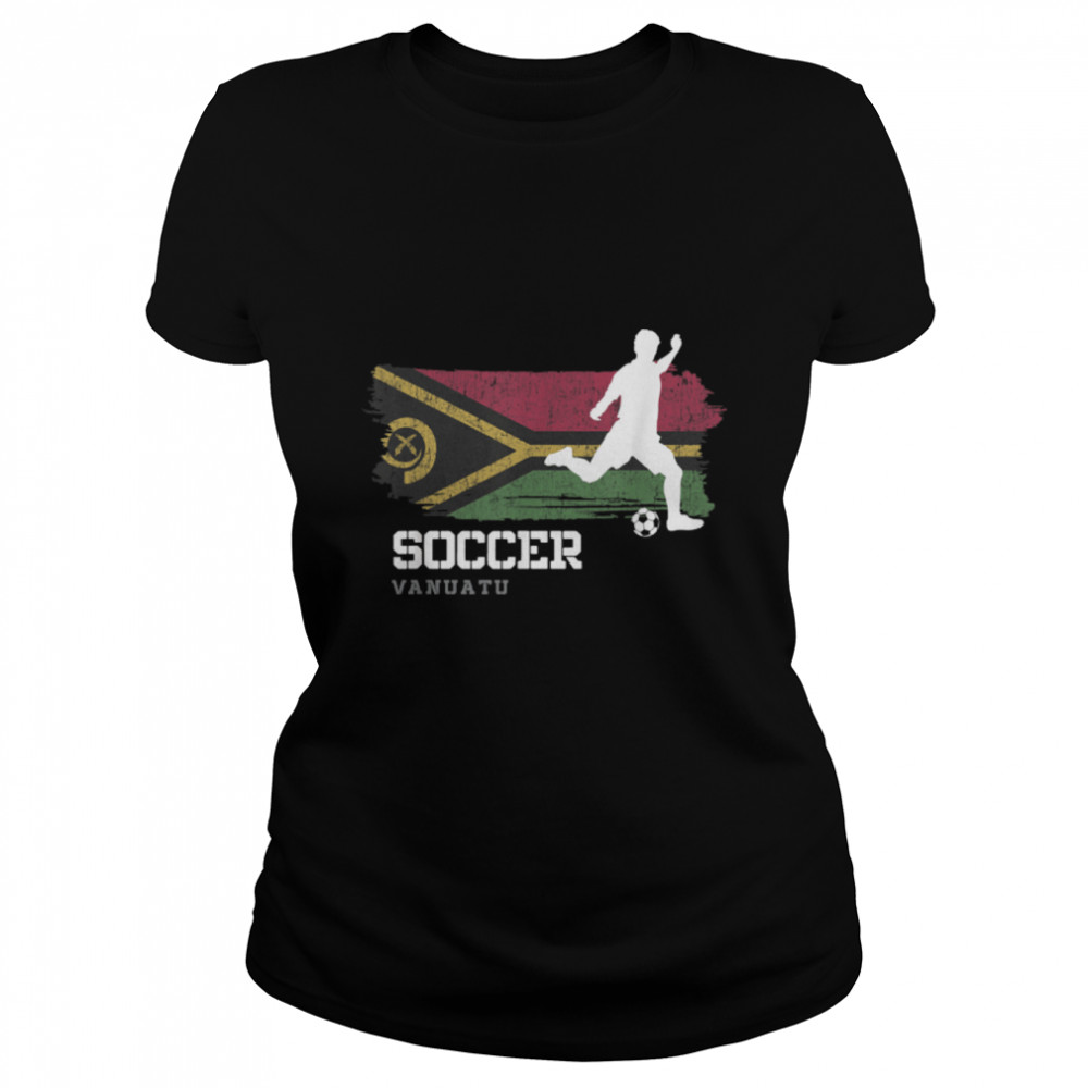 Soccer Vanuatu Flag Football Team Soccer Player T- B09K1TJW2G Classic Women's T-shirt