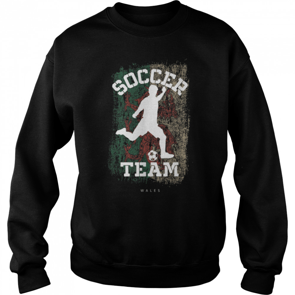 Soccer Wales Flag Football Team Soccer Player T- B09JPD71HL Unisex Sweatshirt