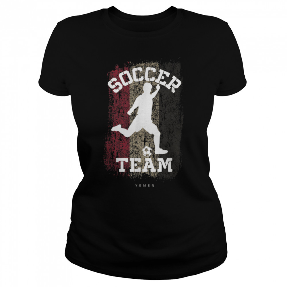 Soccer Yemen Flag Football Team Soccer Player T- B09JPD2V7N Classic Women's T-shirt