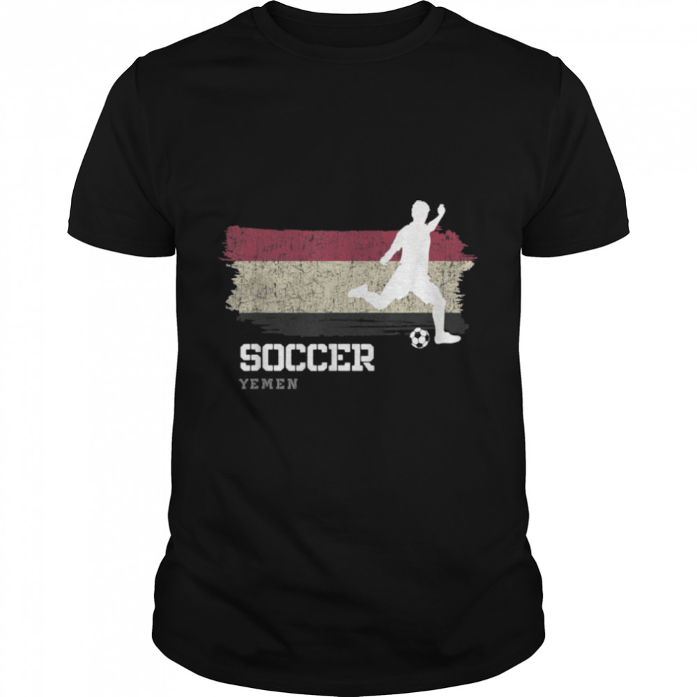 Soccer Yemen Flag Football Team Soccer Player T- B09K1RGG3J Classic Men's T-shirt