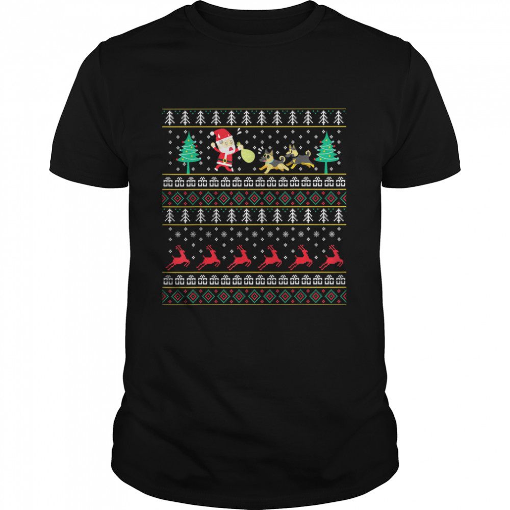 Chasing Santa German Shepherds Christmas T- Classic Men's T-shirt