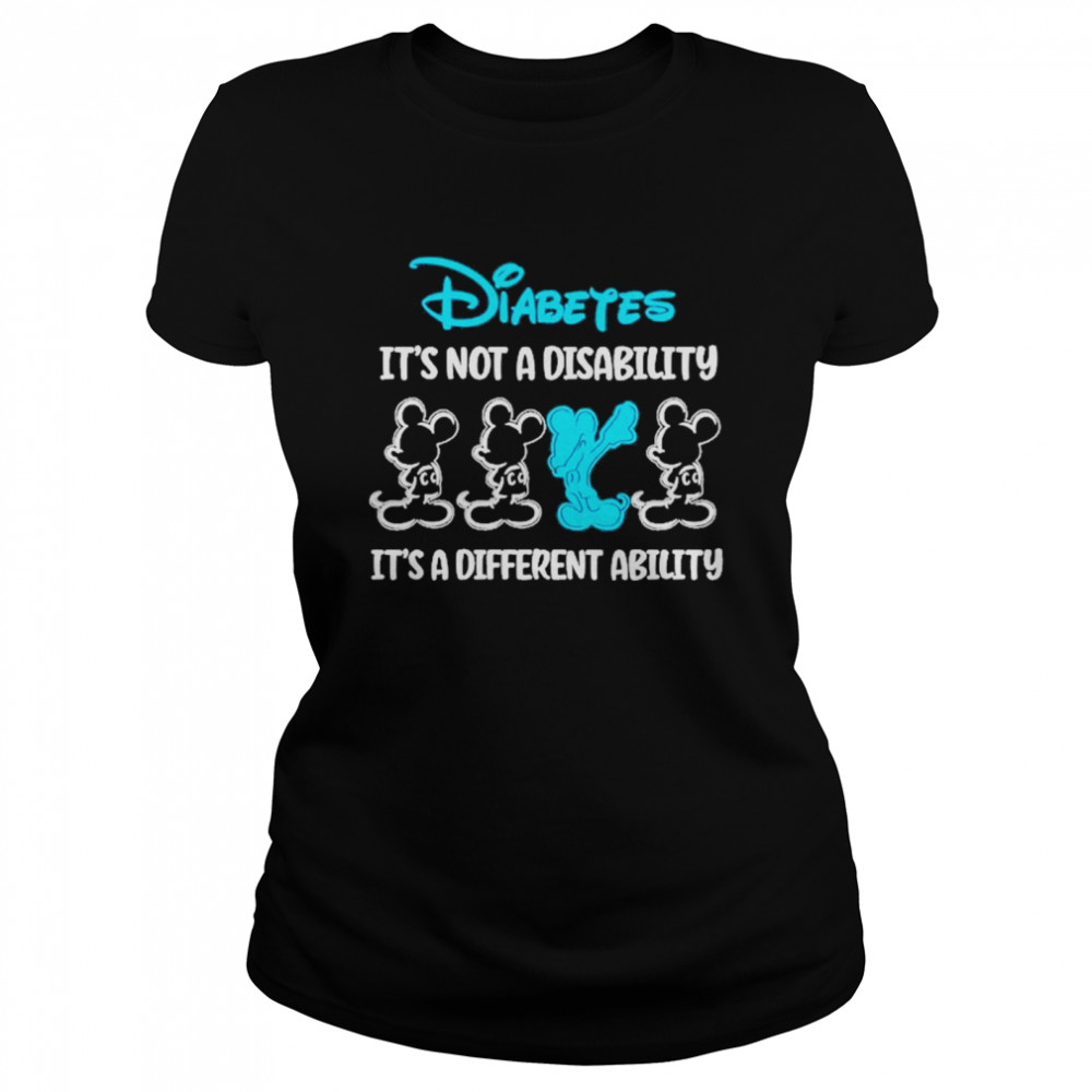 Dabbing Mickey Mouse Diabetes its not a disability its a different ability shirt Classic Women's T-shirt