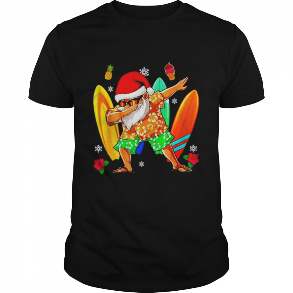 Dabbing santa surfing hawaii summer holiday Christmas shirt Classic Men's T-shirt