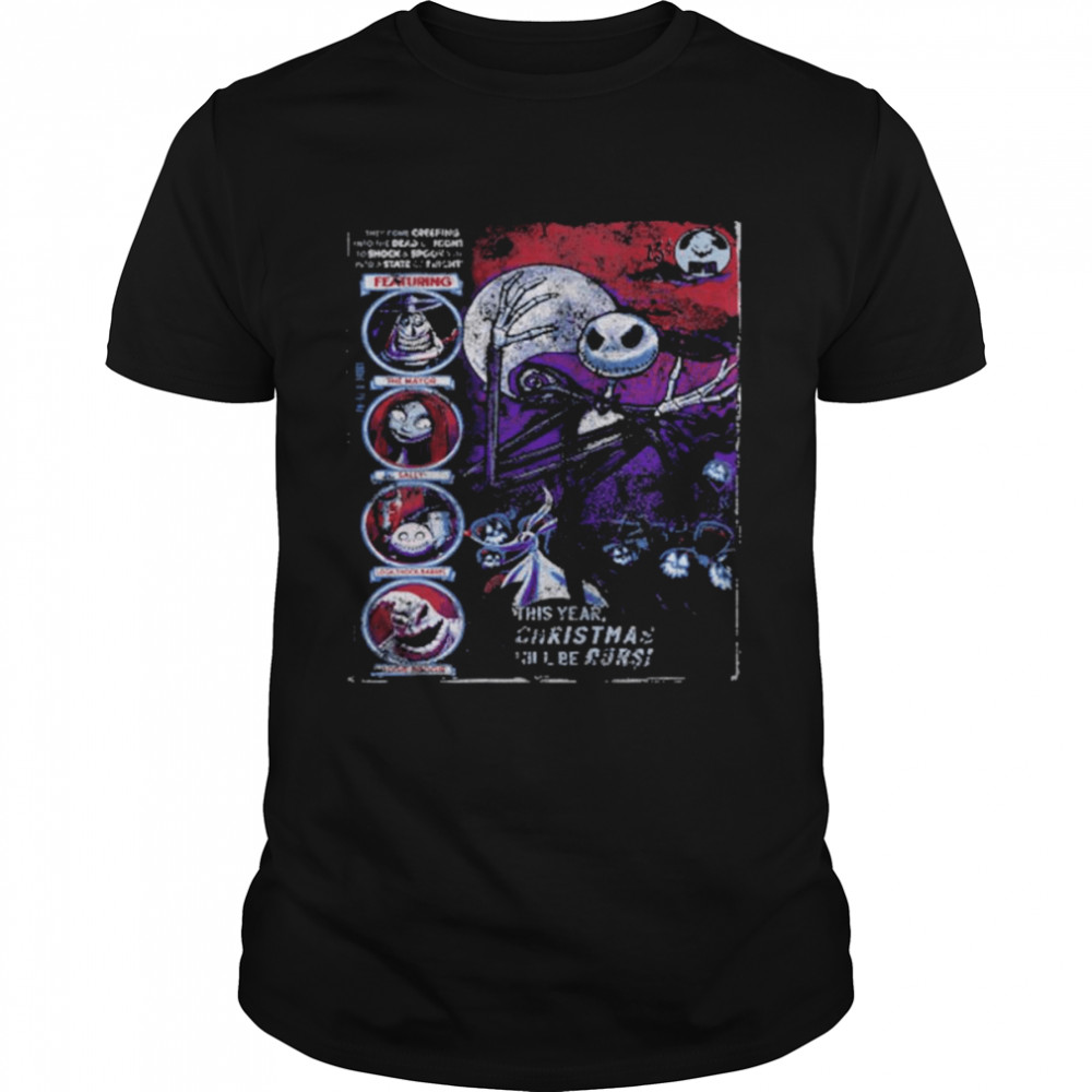 Disney The Nightmare Before Christmas Comic Cover Classic Men's T-shirt