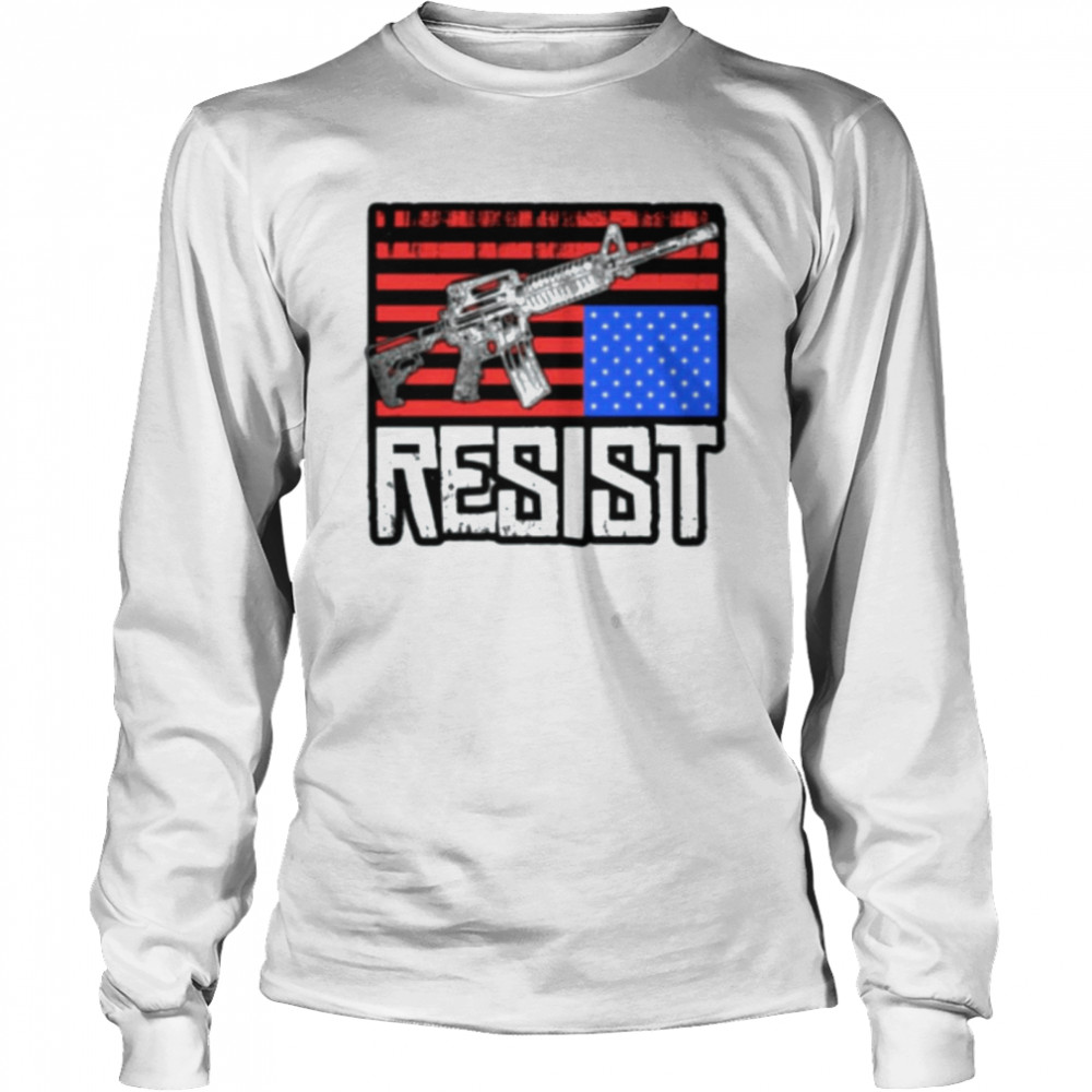 Gun Resist American Flag Long Sleeved T-shirt