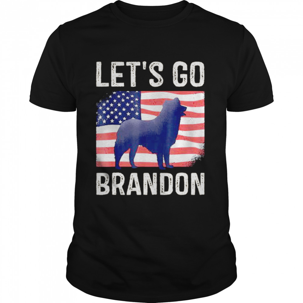 Let’s Go Brandon Retro Dog US Flag Funny Conservative 2021 T-Shirt