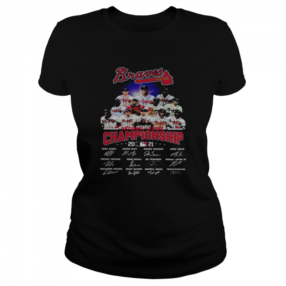 Atlanta Braves national league championship 2021 signatures shirt Classic Women's T-shirt