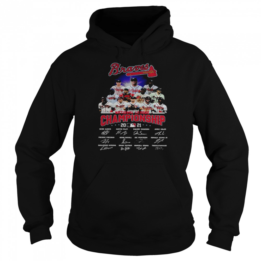 Atlanta Braves national league championship 2021 signatures shirt Unisex Hoodie