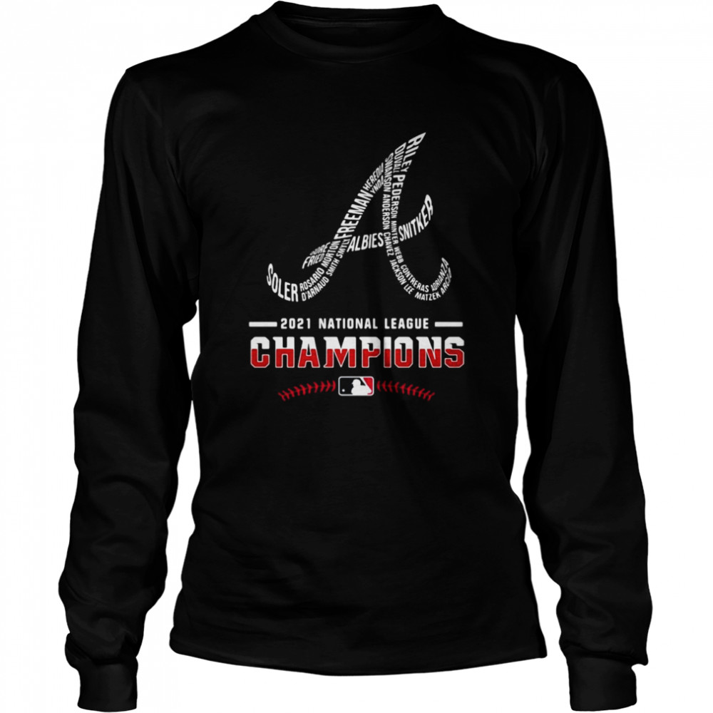 Atlanta Braves Player Name 2021 National League Champions Long Sleeved T-shirt