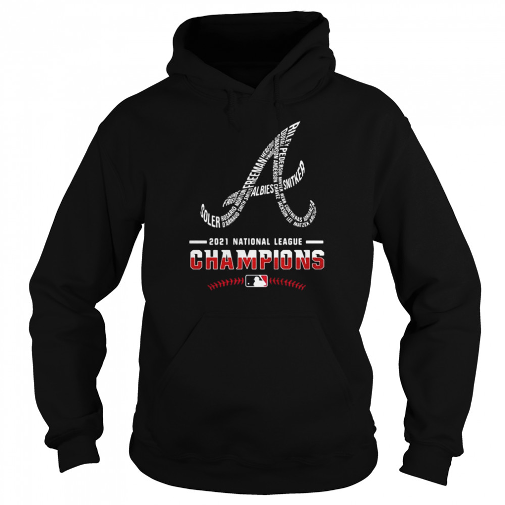 Atlanta Braves Player Name 2021 National League Champions Unisex Hoodie