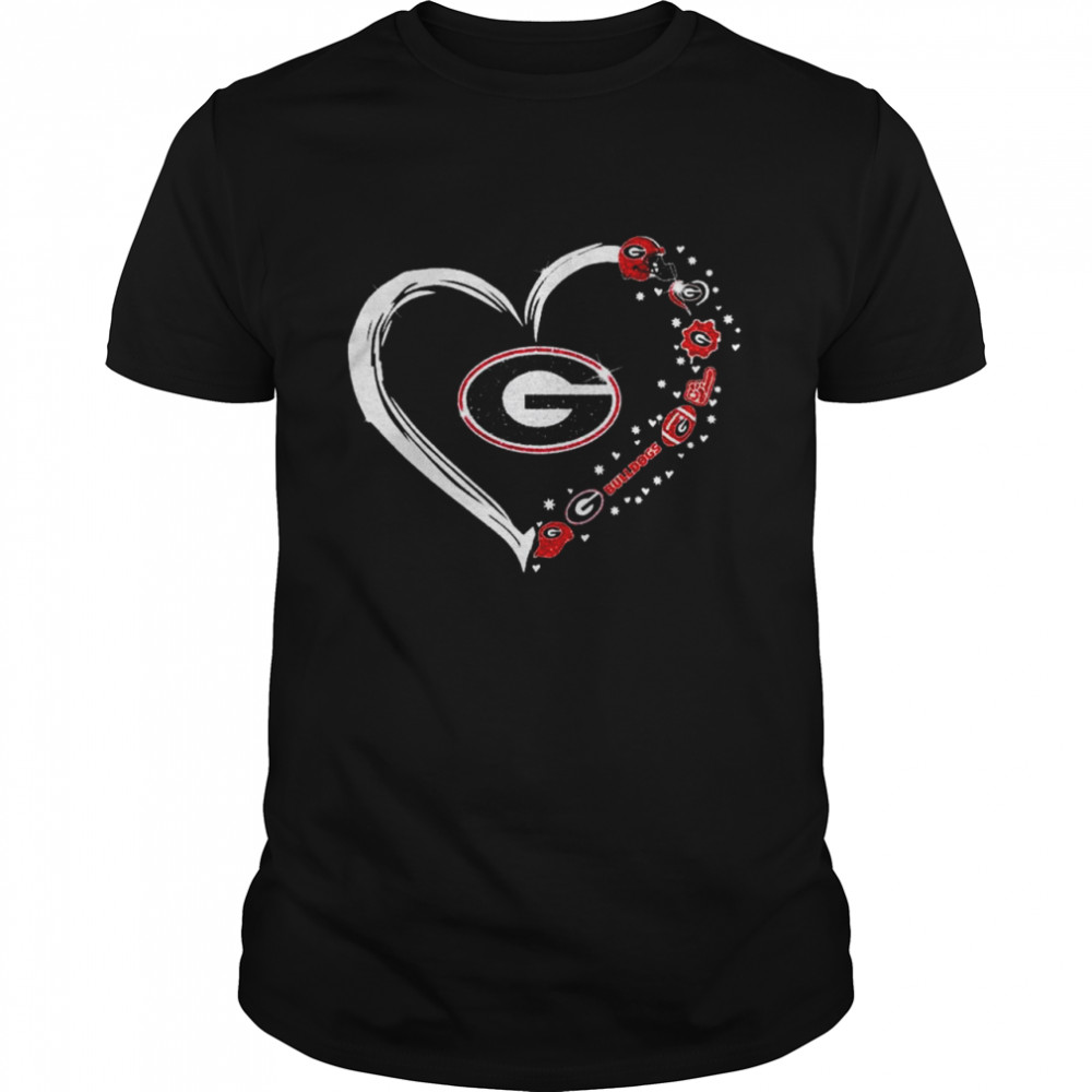 Awesome georgia Bulldogs Logo Heart Diamond 2021 Classic Men's T-shirt