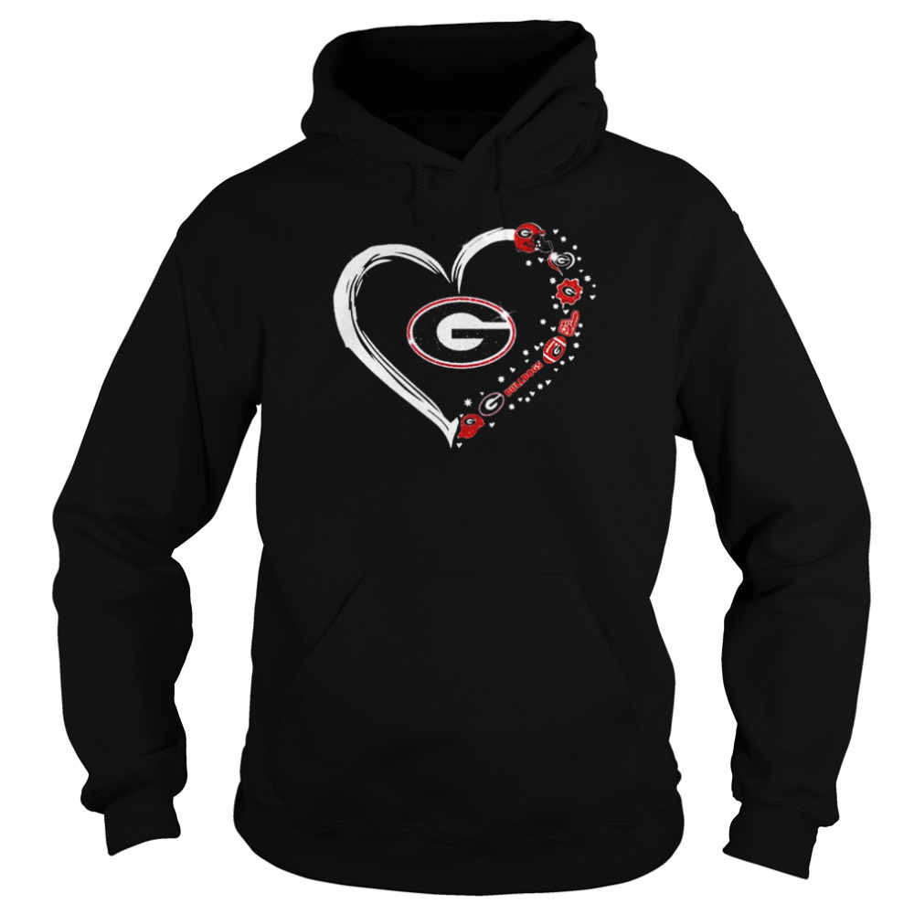 Awesome georgia Bulldogs Logo Heart Diamond 2021 Unisex Hoodie