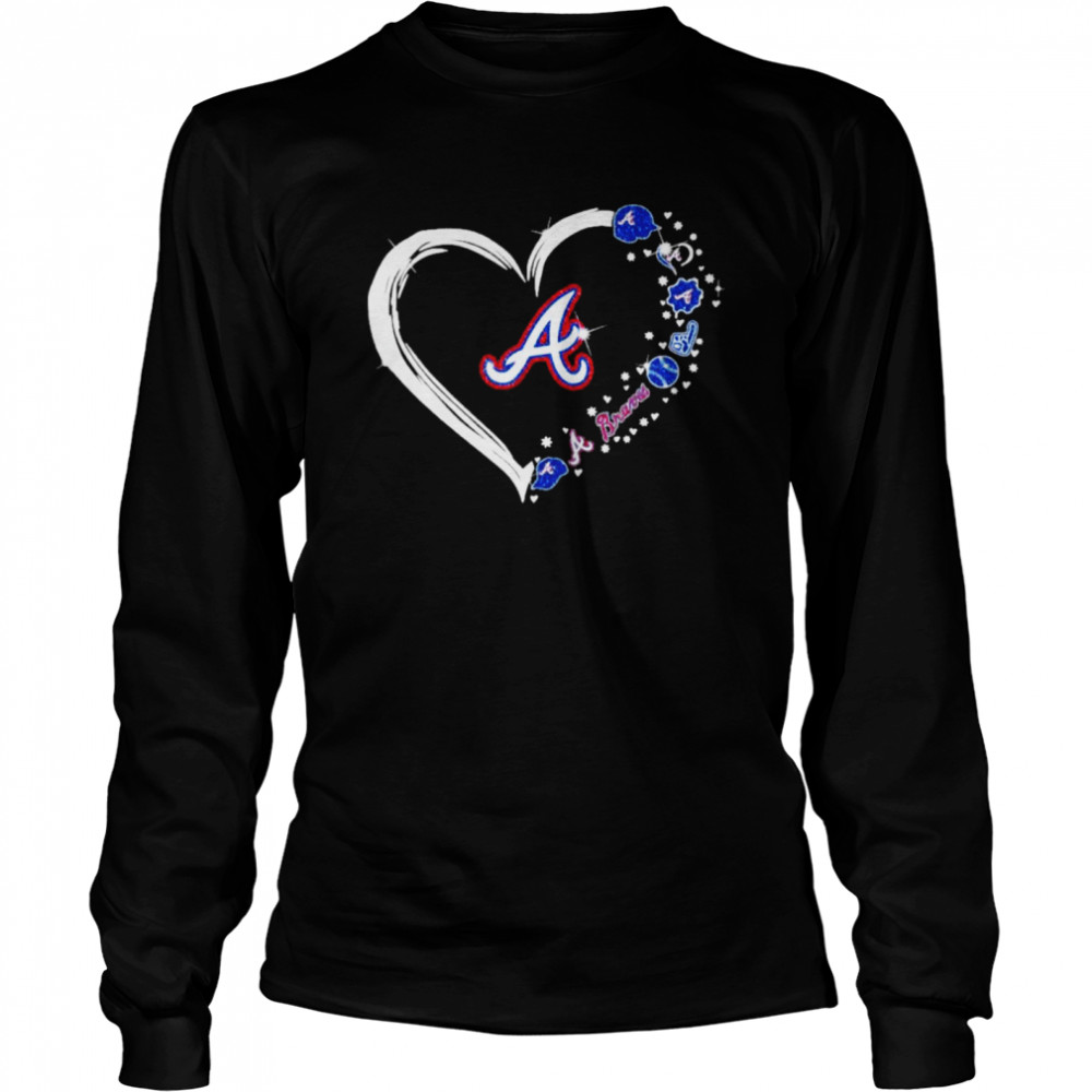 Diamonds Heart Love Atlanta Braves 2021 Long Sleeved T-shirt