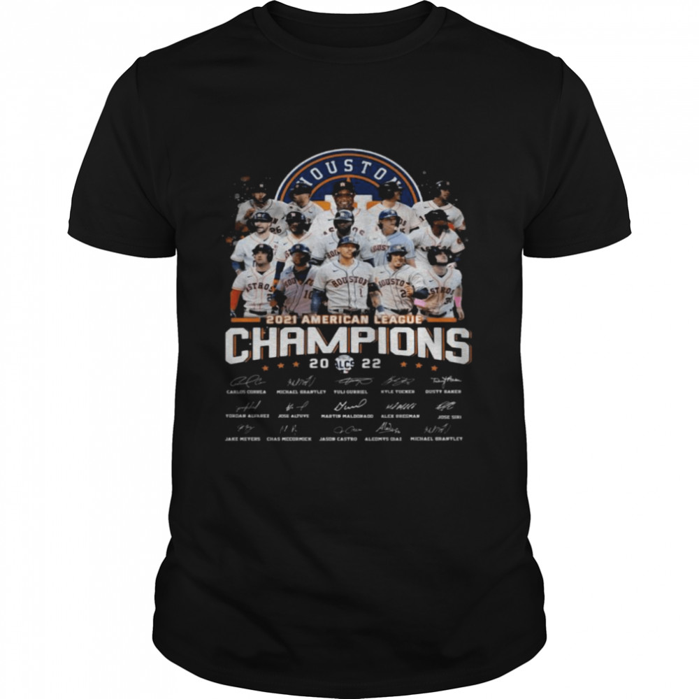 Houston Astros 2021 American League Champions 2022 ALCS Signatures Classic Men's T-shirt