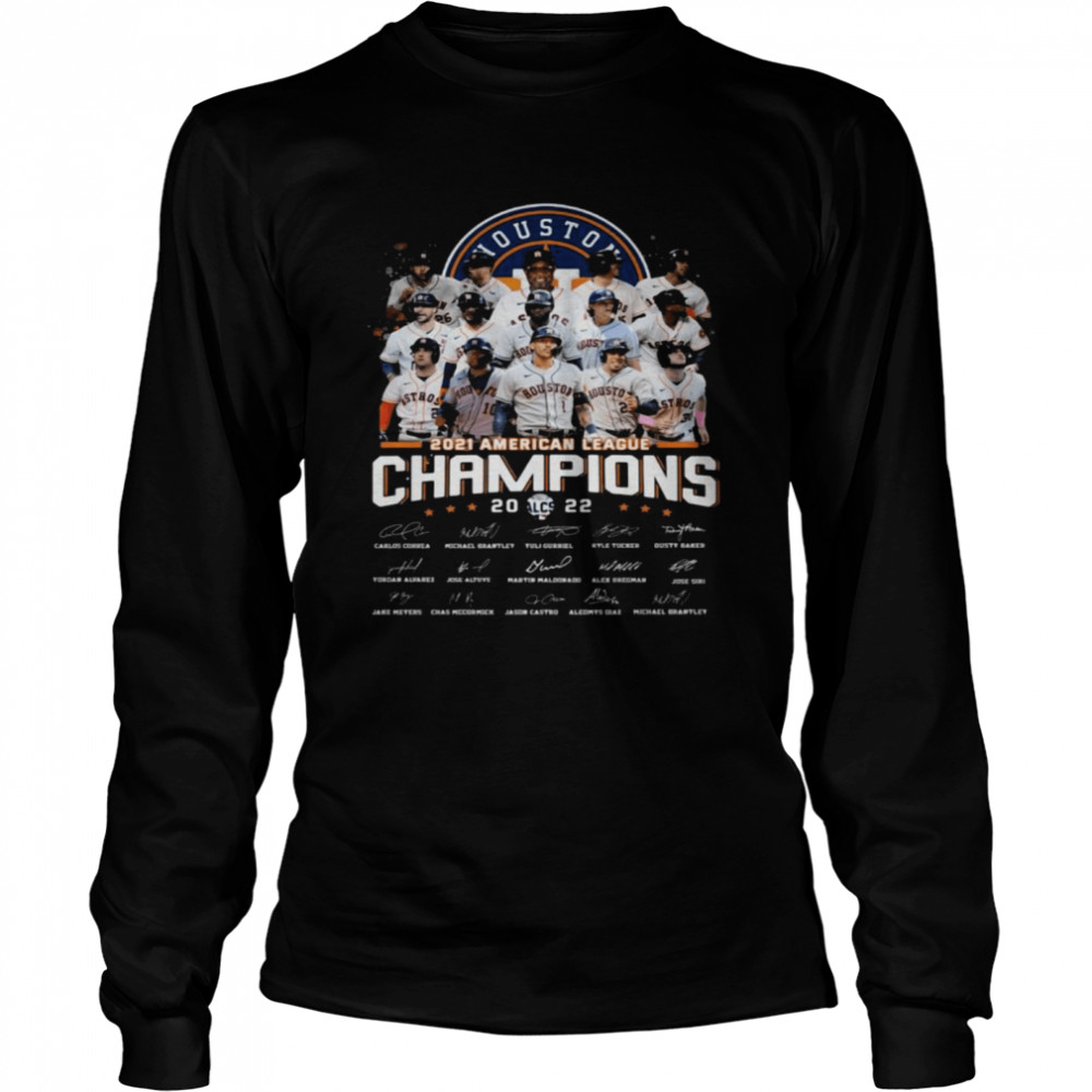 Houston Astros 2021 American League Champions 2022 ALCS Signatures Long Sleeved T-shirt