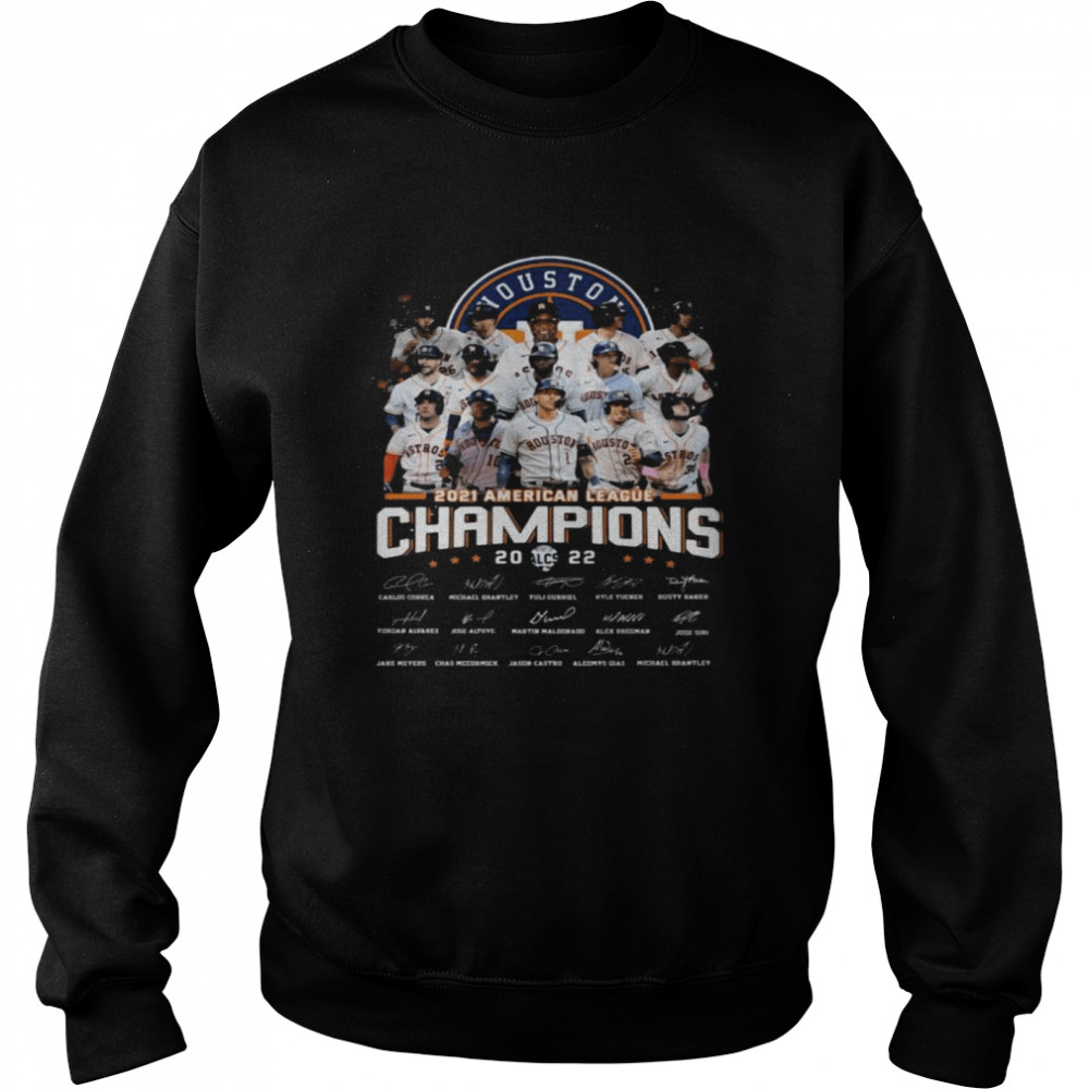 Houston Astros 2021 American League Champions 2022 ALCS Signatures Unisex Sweatshirt