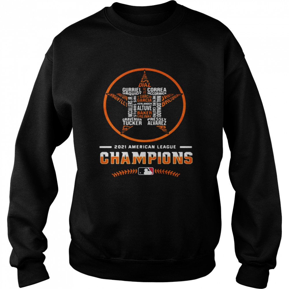 Houston Astros star 2021 American League Champions shirt Unisex Sweatshirt