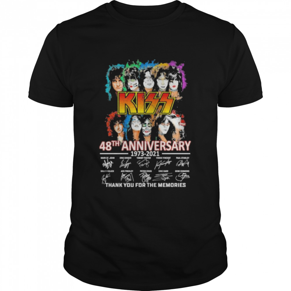 Kiss 48th anniversary 1973 2021 thank you for the memories signatures shirt Classic Men's T-shirt