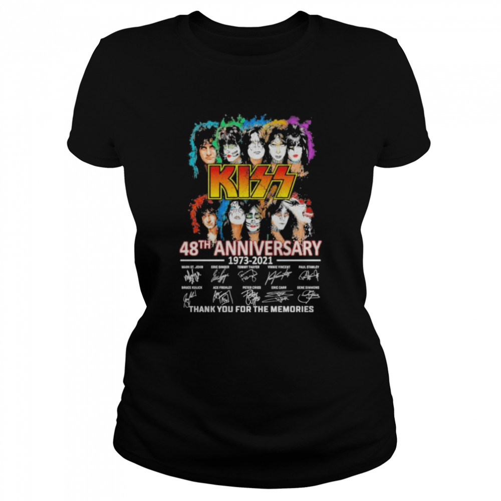 Kiss 48th anniversary 1973 2021 thank you for the memories signatures shirt Classic Women's T-shirt