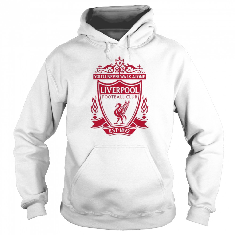 Premium liverpool Fc Lfc Mens Grey Marl Crest T- Unisex Hoodie