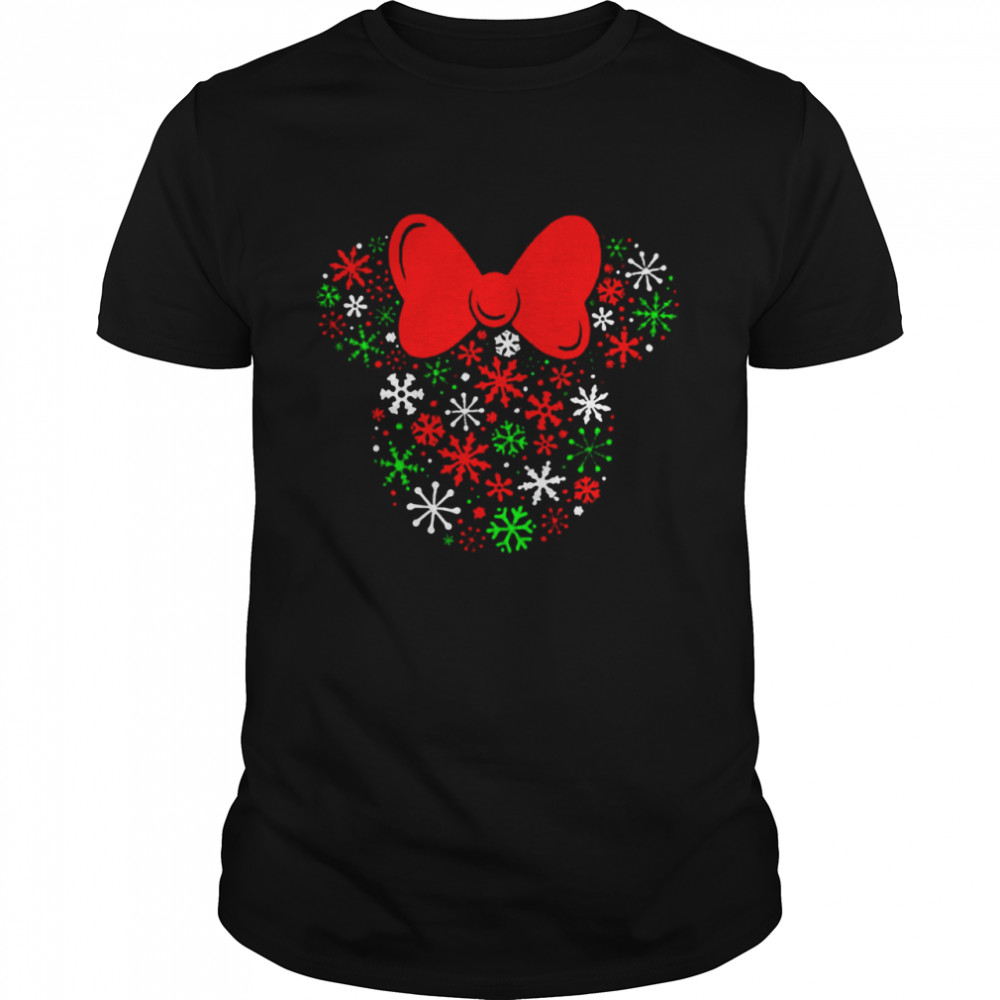 Disney Minnie Mouse Icon Holiday Snowflakes Sweater T-shirt Classic Men's T-shirt