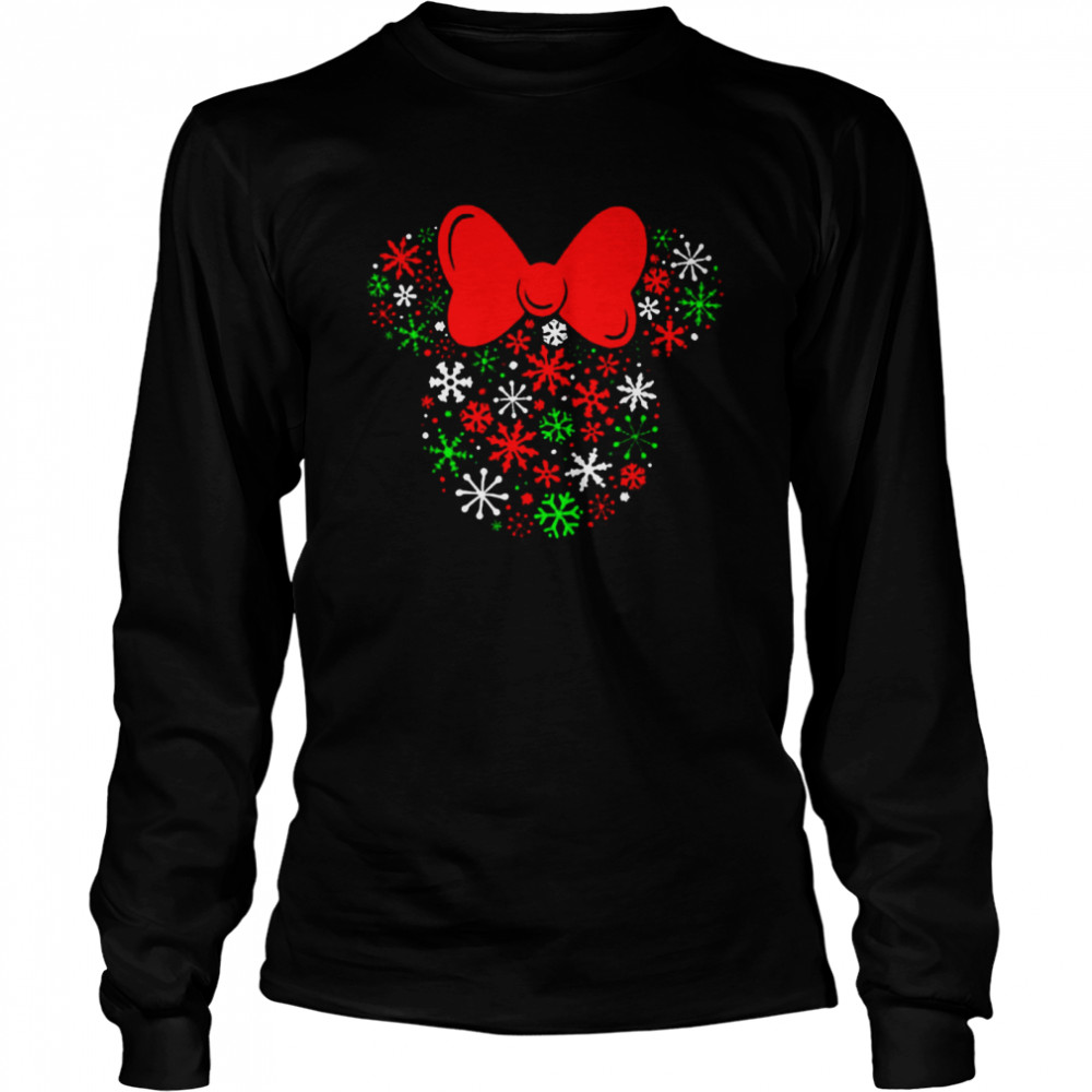 Disney Minnie Mouse Icon Holiday Snowflakes Sweater T-shirt Long Sleeved T-shirt