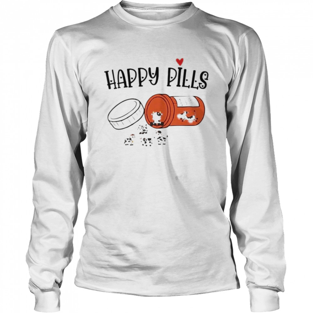 Happy Pills Cow shirt Long Sleeved T-shirt