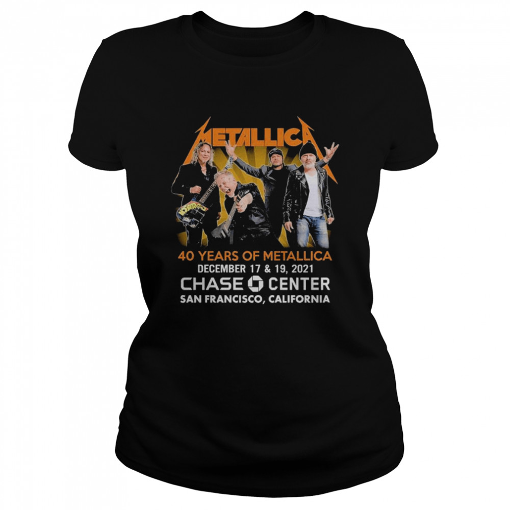 Metallica 40 years of Metallica December 17 & 19 2021 Chase Center San Francisco California Classic Women's T-shirt