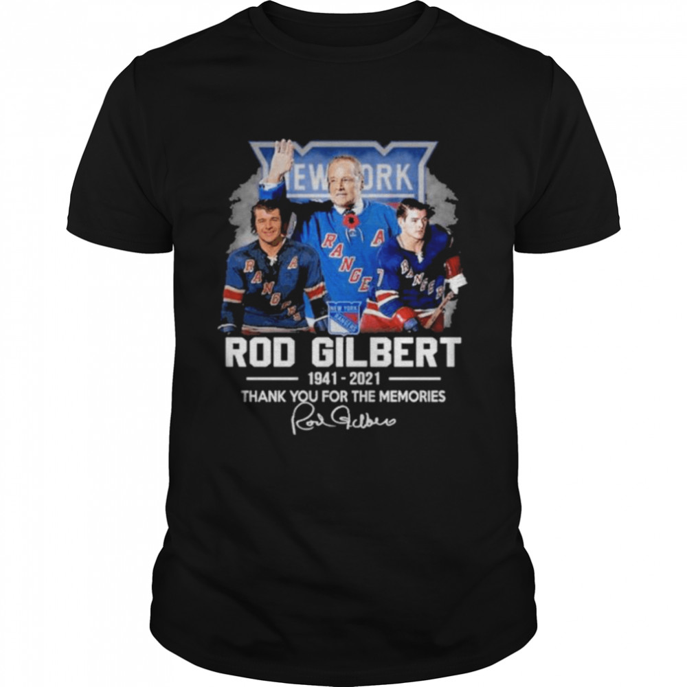 New York Rangers Rod Gilbert 1941 2021 thank you for the memories signature shirt Classic Men's T-shirt