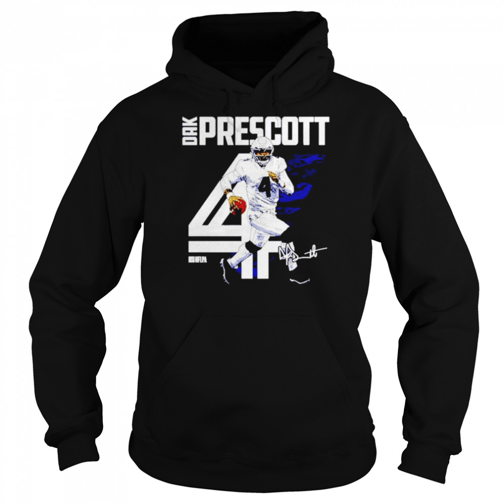 Nice dallas Cowboys Dak Prescott inline signature shirt Unisex Hoodie