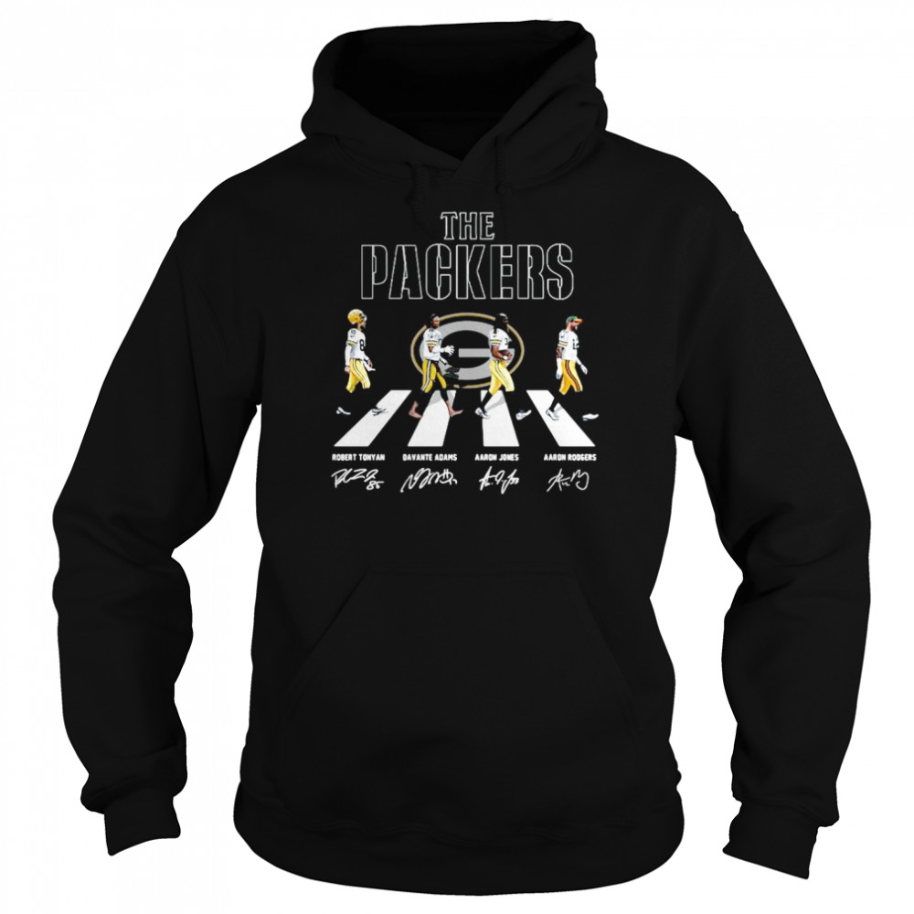 The Green Bay Packers Abbey Road Robert Tonyan Davante Adams Signatures Unisex Hoodie