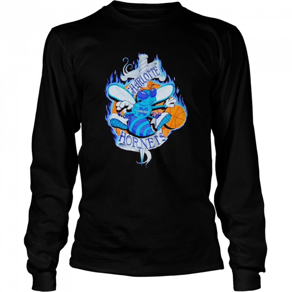 Vintage Charlotte Hornets shirt Long Sleeved T-shirt