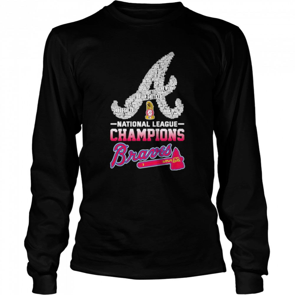 ATLANTA BRAVES PLAYER NAME NATIONAL LEAGUE CHAMPIONS s T-Shirt - TeeHex