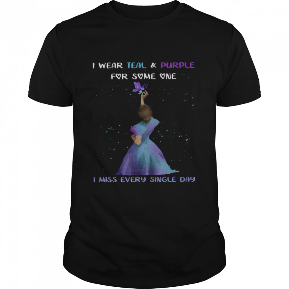 Butterfly Girl I Wear Teal And Purple For Some One I Miss Every Single Day T-shirt Classic Men's T-shirt