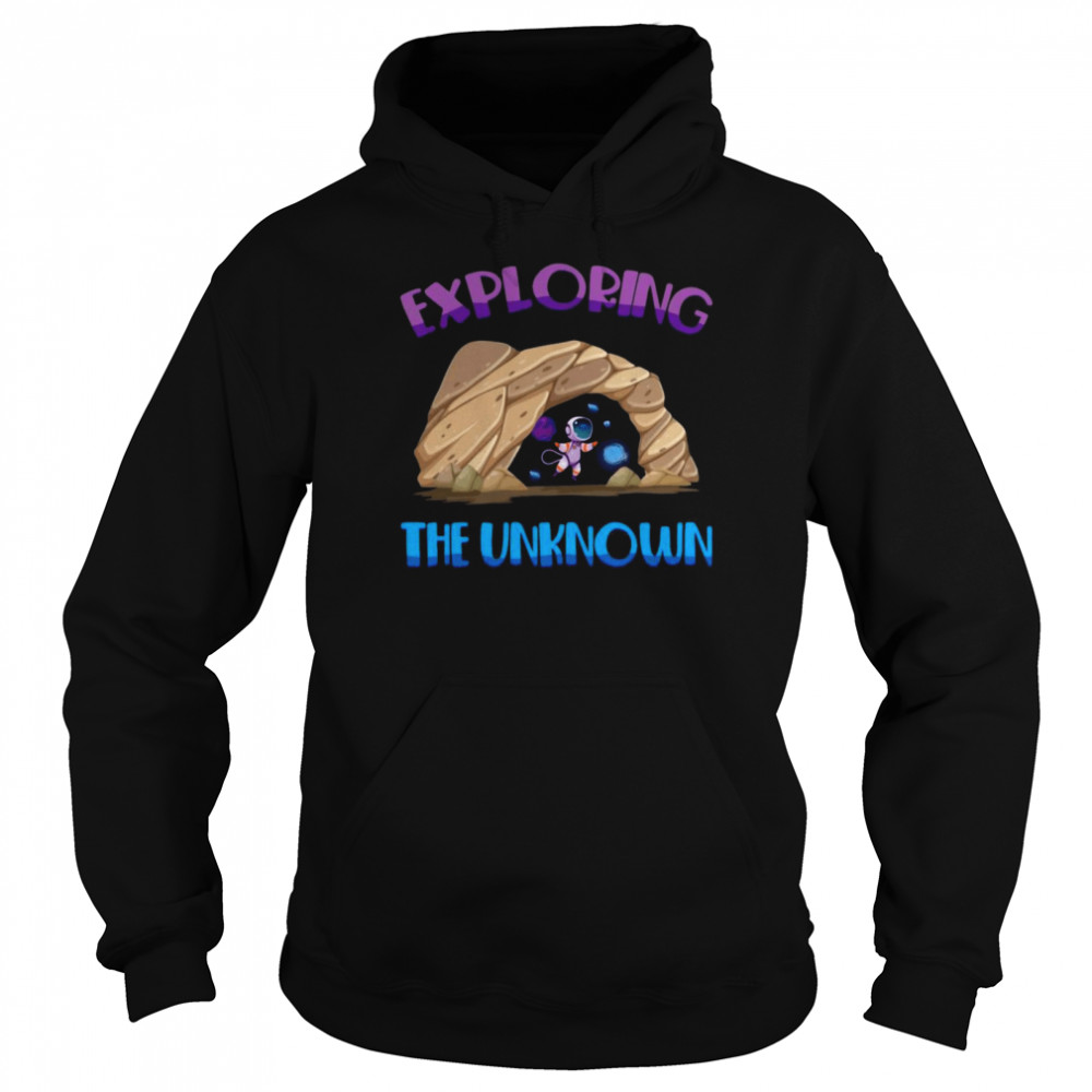 Caving Exploring The Unknown Spelunking Astronaut T-shirt Unisex Hoodie