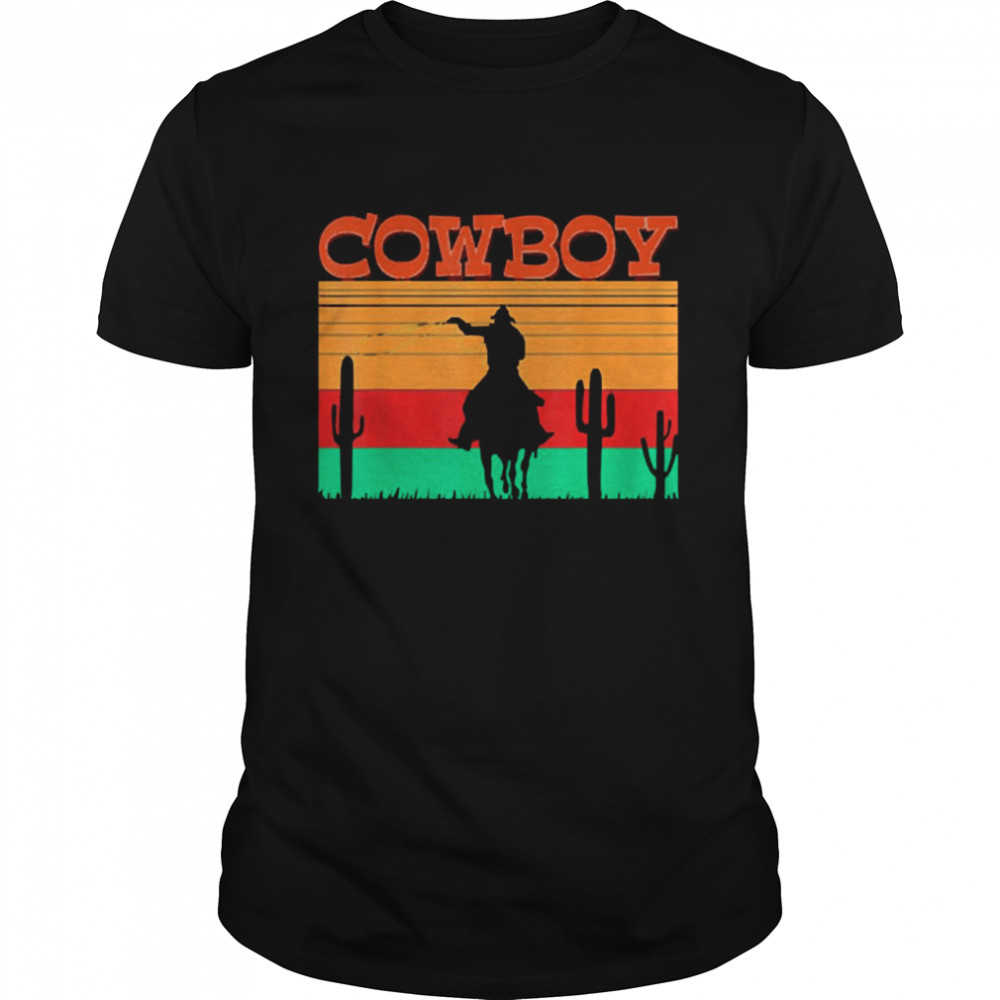 Cowboy Rodeo Horse Roping Vintage Retro Classic Men's T-shirt